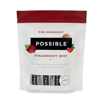 Possible Beet Pre-Workout - Strawberry Beet Flavor - Individually Wrapped Servings Possible Au supplements