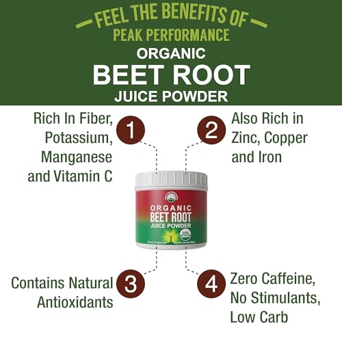 Organic Beet Root Powder - Ultra High Purity Super Food Beets Juice Powder. 100% Pure Peak Performance Au supplements