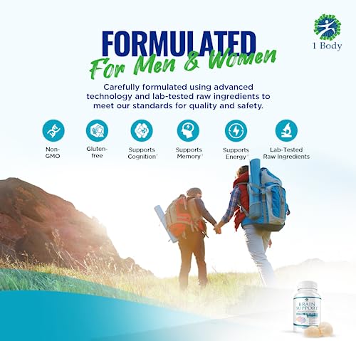 1 Body Brain Support: Twin Pack - 90 Capsules Each - Alpha GPC 1 Body Au supplements