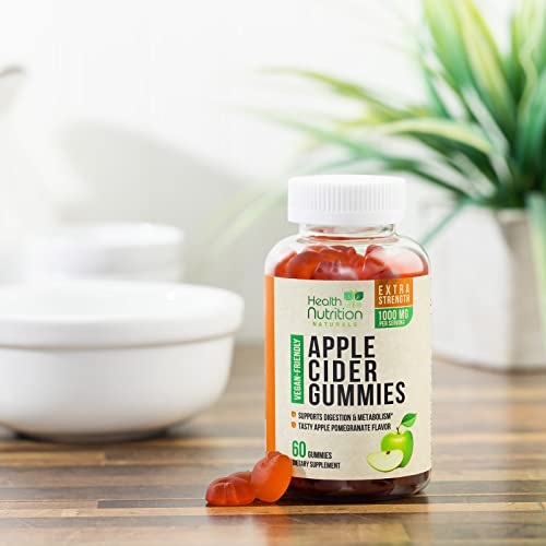 Vegan Apple Cider Vinegar Gummies | Max Strength 1000mg | ACV Supplement Gummy for Adults Health Nutrition Naturals Au supplements