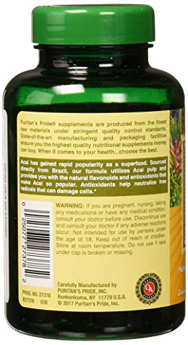 Puritan's Pride Triple Strength Acai 3000 MG, 120 Count Puritan's Pride Au supplements