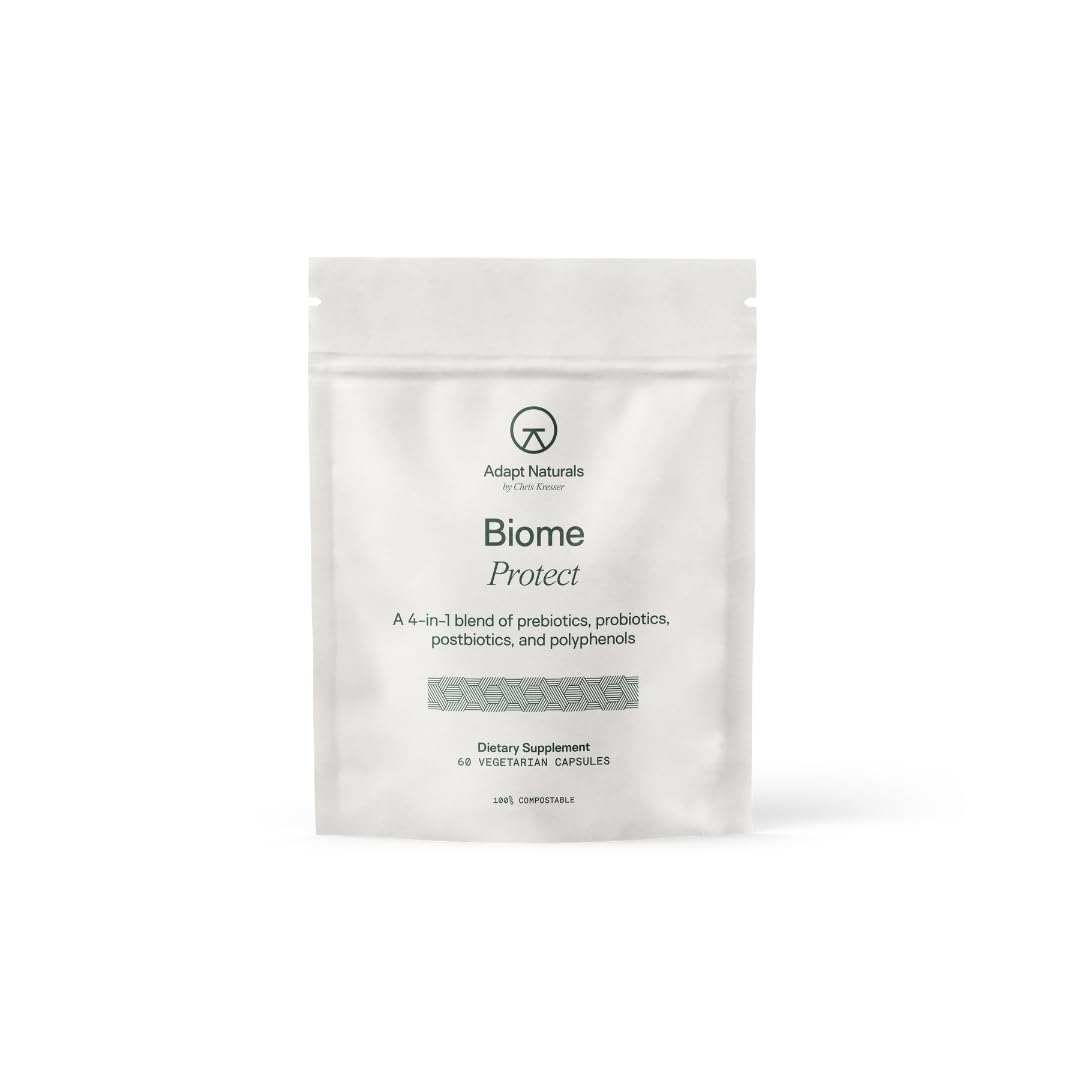 Adapt Naturals 4-in-1 Biome Protect Prebiotics, Probiotics Supplement Postbiotics & Polyphenols for Microbiome, Gut Health & Defense for Women & Men, 30 Day Supply ADAPT NATURALS BY CHRIS KRESSER Au supplements