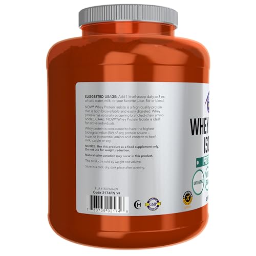 NOW Sports Nutrition, Whey Protein Isolate, 25 g With BCAAs, Unflavored Powder NOW Au supplements