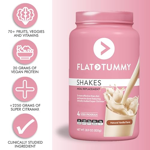 Flat Tummy Tea Meal Replacement Shake – Vanilla, 20 Servings - Plant Based Protein Flat Tummy Tea Au supplements