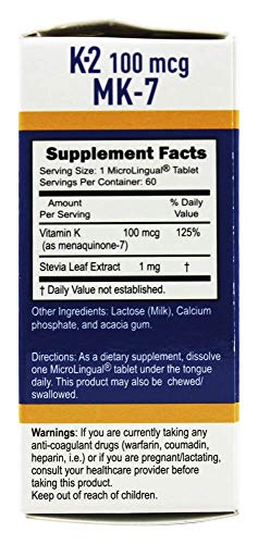 Superior Source Vitamin K2 MK-7 (Menaquinone-7), 100 mcg, Quick Dissolve MicroLignual Superior Source Au supplements