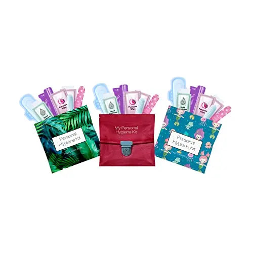 3 x Menstrual All-in-One Kits - Assorted Colors | Convenience on The Go | Single Period Kit Packs pH AdvantageAU supplements