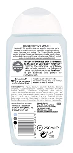 Femfresh Intimate Skin Care 0% Wash, 250ml Femfresh Au supplements