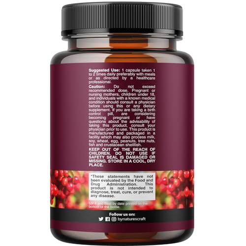 Kidney Support Cranberry Pills for Women and Men - High Strength Kidney Cleanse Detox Natures Craft Au supplements
