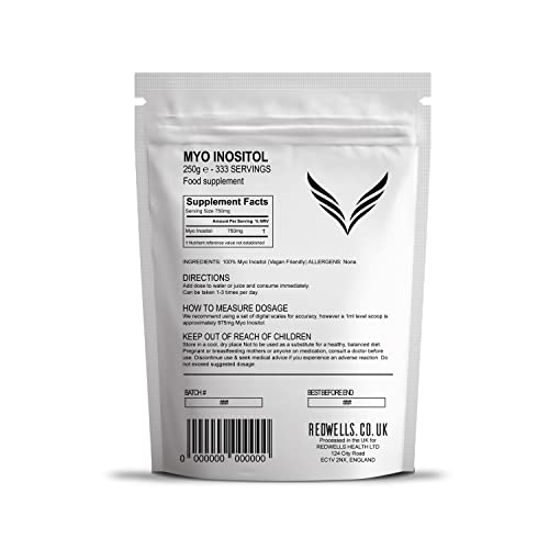 Myo Inositol Powder REDWELLS PCOS & Fertility GMO Free Vegan - 250g Pack REDWELLS Au supplements