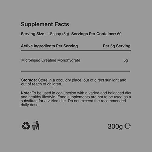 Warrior Creatine Monohydrate Powder – 300g – Micronised for Easy Mixing Warrior Au supplements