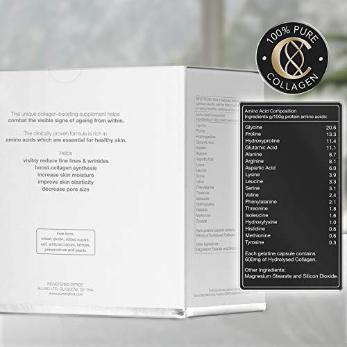 Collagen Supplement, Best Hydrolysed Collagen Peptides, 3 Months Supply for Younger Looking Skin Purelogicol Au supplements