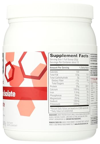365 by Whole Foods Market, Chocolate Whey Protein Isolate, 16.9 Ounce 365 by Whole Foods Market Au supplements