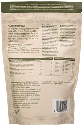 Pulsin - Unflavoured Vegan Pea Protein Powder - 250g - 8.0g Protein, 0g Carbs, 41 Kcals Per Serving Pulsin Au supplements