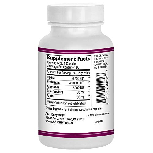 AST Enzymes Lipase-HP Plus – 90 Vegetarian Capsules - Fat Digestion Support – Keto Diet AST Enzymes Au supplements