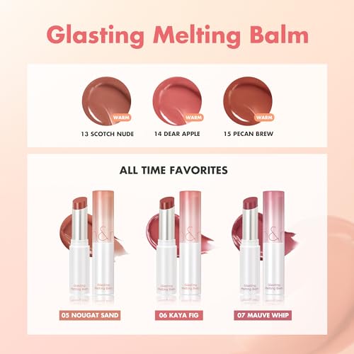rom&nd GLASTING MELTING BALM #06 Kaya Fig - Vegan K-Beauty Tinted Lip Balm for Crystal Water-Gloss Shine, Deep Hydration & MLBB Rosy Nude Color | Non-Sticky, Long-Lasting Comfort for All Ages rom&nd Au supplements