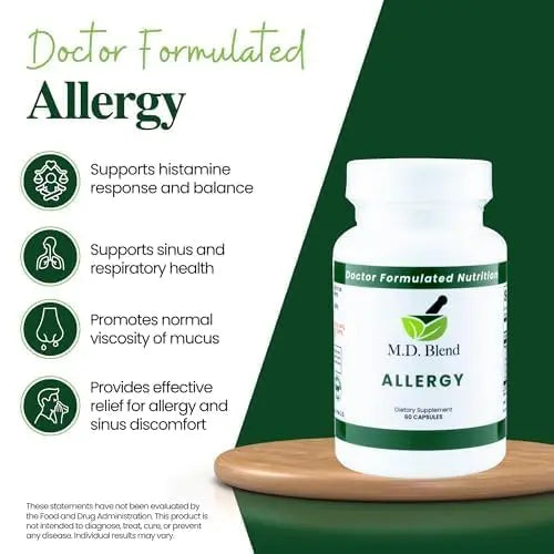 M.D. Blend Nature’s Biotic & Allergy Expert Bundle for Immune Support, Seasonal Allergy Relief, Respiratory Wellness, Quercetin and Bromelain, NAC Nettle Root Vitamins & Minerals Plant-Based Capsules M.D. Blend Au supplements