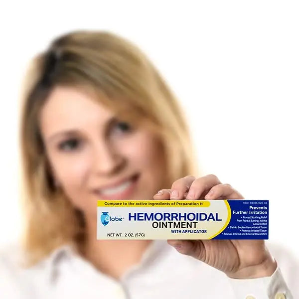 Globe Hemorrhoidal Ointment w/ Applicator, Phenylephrine HCl, Petrolatum Mineral Oil, Maximum Strength Formula for Burning, Discomfort & Itching, 2 oz Hemorrhoidal Ointment Au supplements