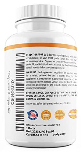 1 Body Vitamin B Complex – 5-MTHF Folate with B1, B2, B5, B6 1 Body Au supplements