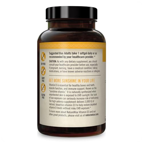 NatureWise Vitamin D3 5000iu (125 mcg) Healthy Muscle Function, and Immune Support NatureWise Au supplements