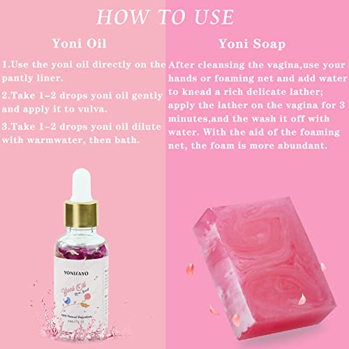 Yoni Wash & Yoni Oil & Yoni Soap for Women Set, 5.29oz Yoni Soap Bar, 2 * 30ml Feminine Oil, 6.7 fl.oz yonisayo Au supplements