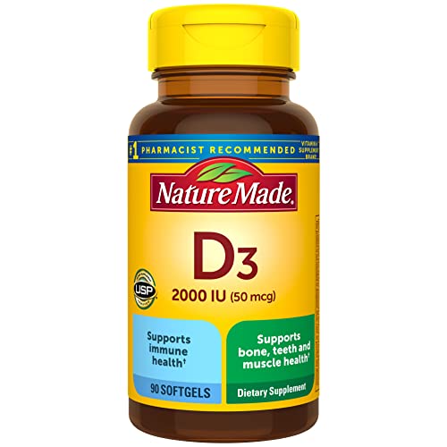 Nature Made Vitamin D3 2000 IU (50 mcg), Dietary Supplement for Bone, Teeth, Muscle Nature Made Au supplements