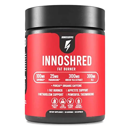 Inno Shred - Day Time Fat Burner | 100mg Capsimax, Grains of Paradise, Organic Caffeine InnoSupps uk supplements