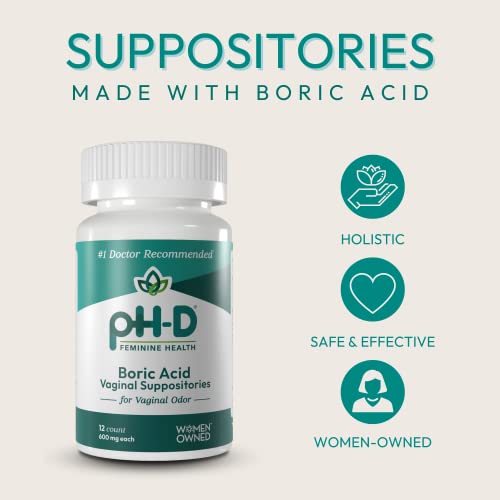 pH-D Feminine Health - Boric Acid Starter Bundle - pH-D Boric Acid Vaginal Suppositories 12 Count pH-D Feminine Health Support Au supplements