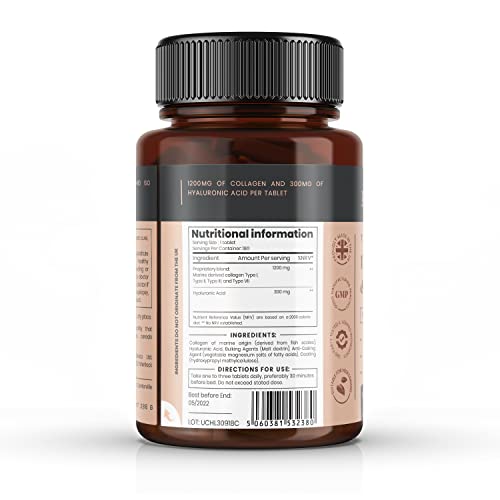 UltraColl Collagen & Hyaluronic Acid 1500mg x 360 Tablets (2 bottles of 180)-1 Years Supply Pureclinica Au supplements