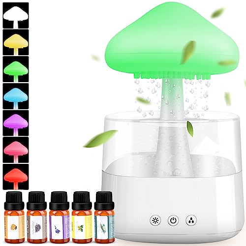 Mushroom Humidifier with Essential Oils, Night Light with 7 Changing Colors, Desk Cloud Lights MriykioUS supplements
