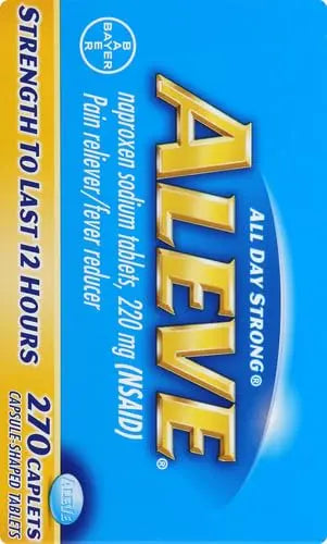 Aleve Caplets, Naproxen Sodium 220 mg (NSAID), Pain Reliever/Fever Reducer, #1 Orthopedic Surgeon Recommended, 270 Count Aleve Au supplements