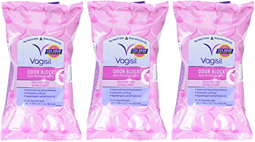 Vagisil Odor Block Daily Freshening Wipes for Feminine Hygiene in Resealable Pouch Vagisil Au supplements