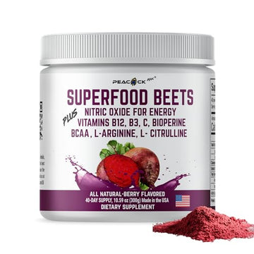 Peacock Max Superfoods Blend Immunity Support Vegan Gluten Free (Beets Nitric Oxide B12 Powder) Peacock Max Au supplements