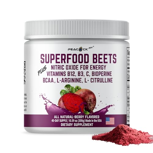 Peacock Max Superfoods Blend Immunity Support Vegan Gluten Free (Beets Nitric Oxide B12 Powder) Peacock Max Au supplements
