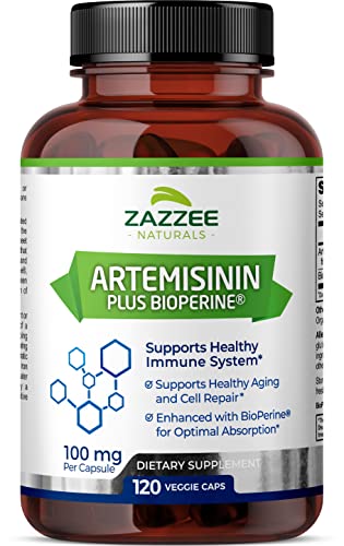 Zazzee High Absorption Artemisinin, 100 mg per Capsule, 120 Vegan Capsules, with 5 mg Zazzee Au supplements
