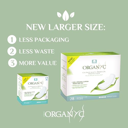 Organyc New and Improved 100% Certified Organic Cotton Overnight Feminine Pads Organyc Au supplements