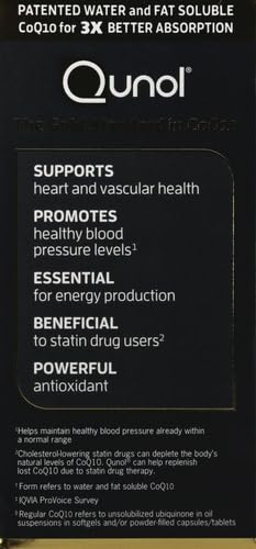 Qunol CoQ10 100mg Softgels, Ultra CoQ10 100mg, 3x Better Absorption, Antioxidant Qunol Au supplements