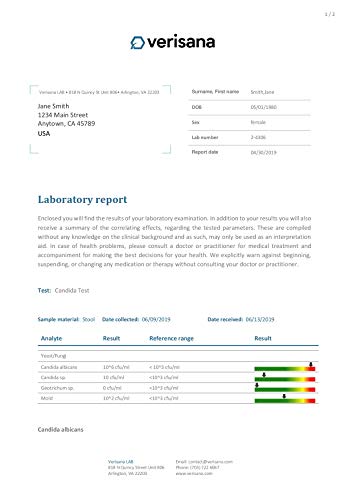 Candida & Helicobacter Test – Lab Testing Kit for Diagnosing Candida and H Pylori in Your Gut – Home Stool Test Verisana Au supplements