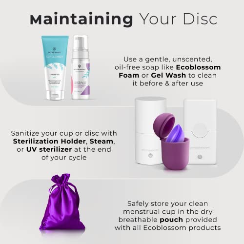 Ecoblossom Menstrual Original Disc - Set of 2 Reusable Period Discs Regular (Small & Large (Pack of 2)) EcoBlossom Au supplements