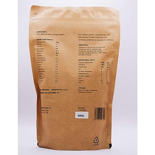 APE Nutrition Collagen Powder Peptides - Type 1 & 3 Bovine Collagen Protein, 100% Grass-Fed & Finished, Ancestral Supplement UK A | P | E Au supplements