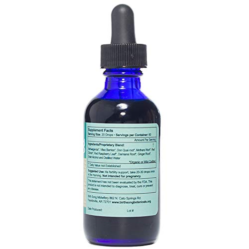 Birth Song Botanicals Fertile Ground Fertility Liquid Tincture, Herbal Supplement to Help Regulate Birth Song Botanicals Au supplements