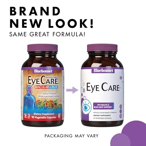 Bluebonnet Nutrition Eye Care Macular & Blue, Eye Health & Blue Light Support*, Vegan, Kosher-Certified, Gluten-Free, Dairy-Free, 60 Vegetable Capsules, 30 Servings BlueBonnet Au supplements