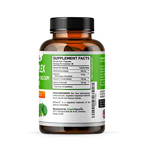 Simple Organica DIM Supplement for Women and Men 300mg with BioPerine, Broccoli Simple Organica Au supplements