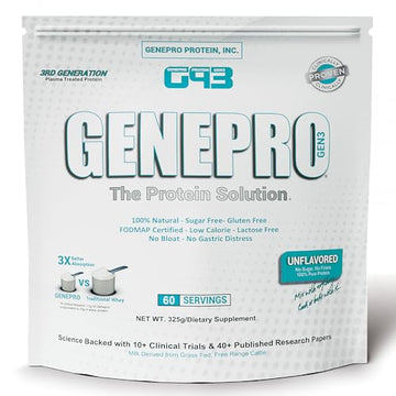 Genepro Unflavored Protein Powder - New Formula - Lactose-Free, Gluten-Free Genepro Gen. 3 The Protein Solution Au supplements