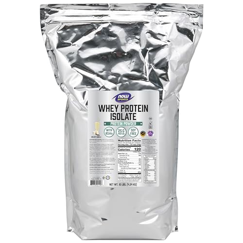 NOW Sports Nutrition, Whey Protein Isolate, 25 g With BCAAs, Creamy Vanilla Powder NOW Au supplements