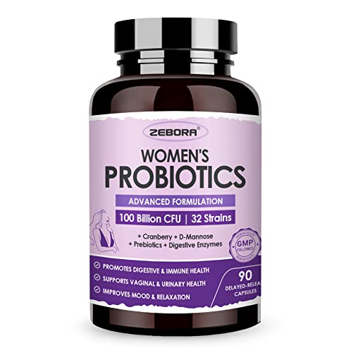 Probiotics for Women Digestive Health with Enzymes & Prebiotics 100 Billion | Vaginal Probiotics ZEBORA Au supplements
