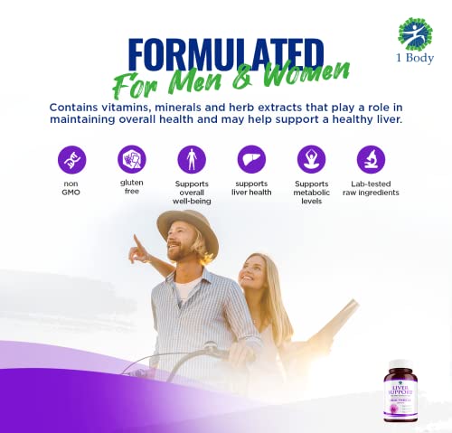 1 Body Liver Support: Twin Pack - 60 Capsules Each - Milk Thistle 1 Body Au supplements