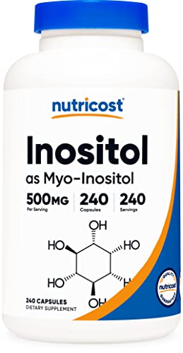 Nutricost Inositol Capsules 500mg, 240 Capsules - Veggie Capsules, Non-GMO, Gluten Nutricost Au supplements
