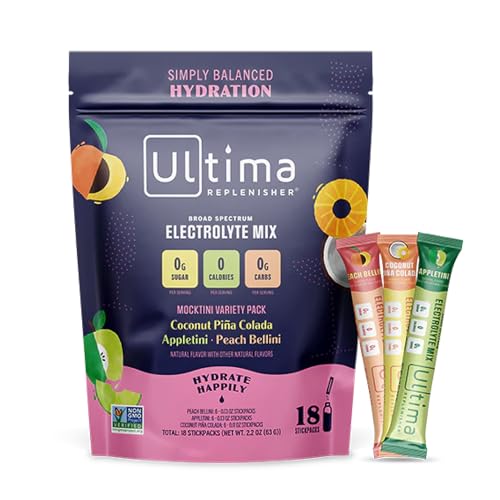 Ultima Replenisher Daily Electrolyte Drink Mix – Mocktini Variety, 18 Stickpacks – Hydration Ultima Replenisher Au supplements