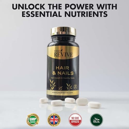 YES2 REVIVE Hair Nails Growth - Includes Marine Collagen, Ascorbic Acid, MSM & Vitamin C for Men and Women Skin, Longer, Strength, Thicker YES2 REVIVE Au supplements