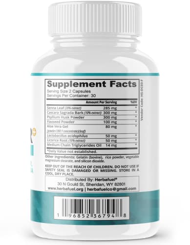 Herbafuel Colon Cleanse - Supports Detox, Gut Health, & Bloating Relief - Contains Herbs Herbafuel Au supplements